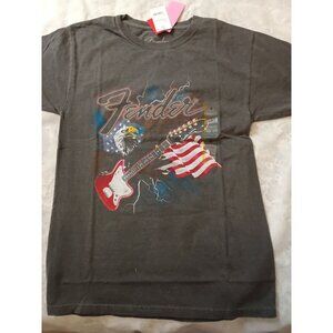 Fender Guitar T-Shirt S Eagle & Flag Design New